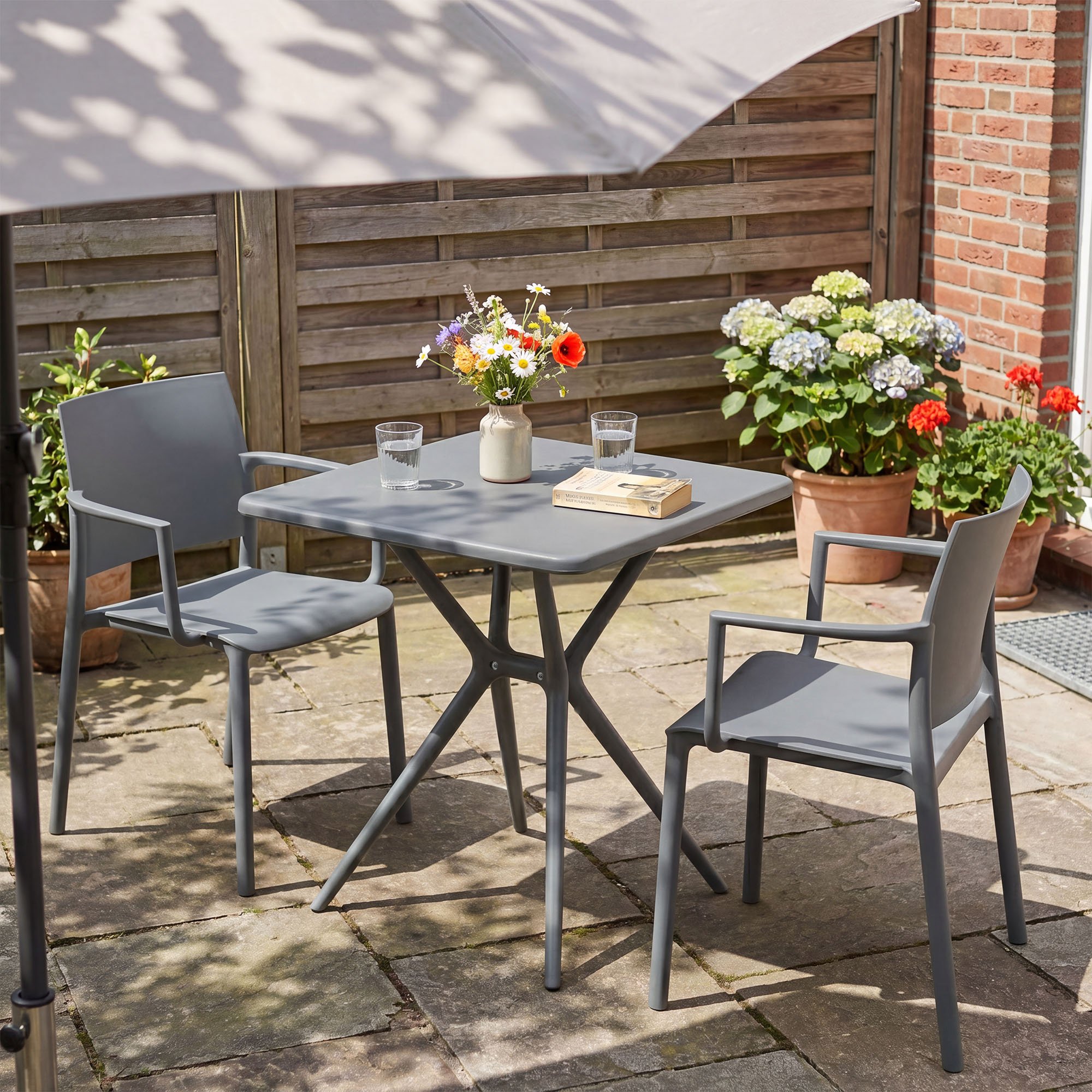 Gartenmöbel-Set Pula, dunkelgrau