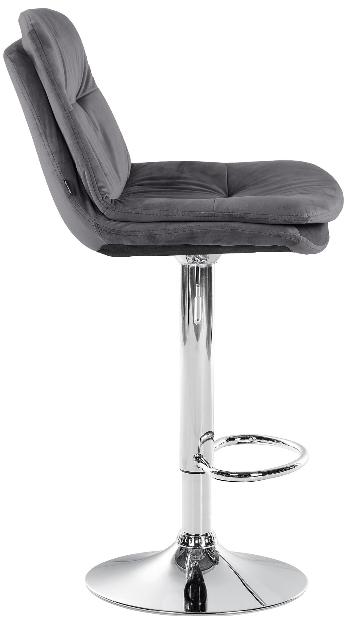 Barhocker Laurel Samt chrom, dunkelgrau
