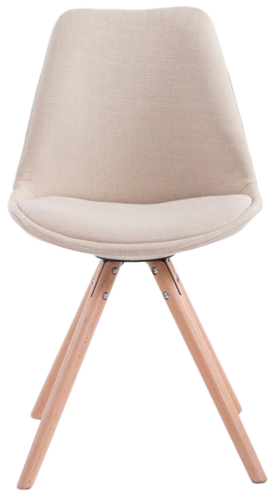 4er Set Stühle Toulouse Stoff Natura Rund, creme