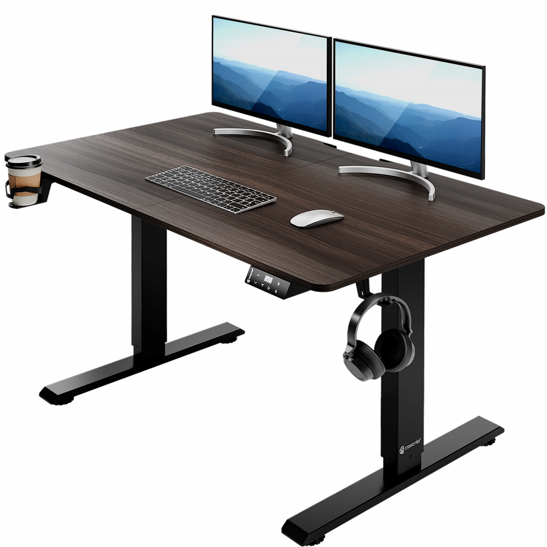 Höhenverstellbarer Schreibtisch Braun 110x60x73-118cm