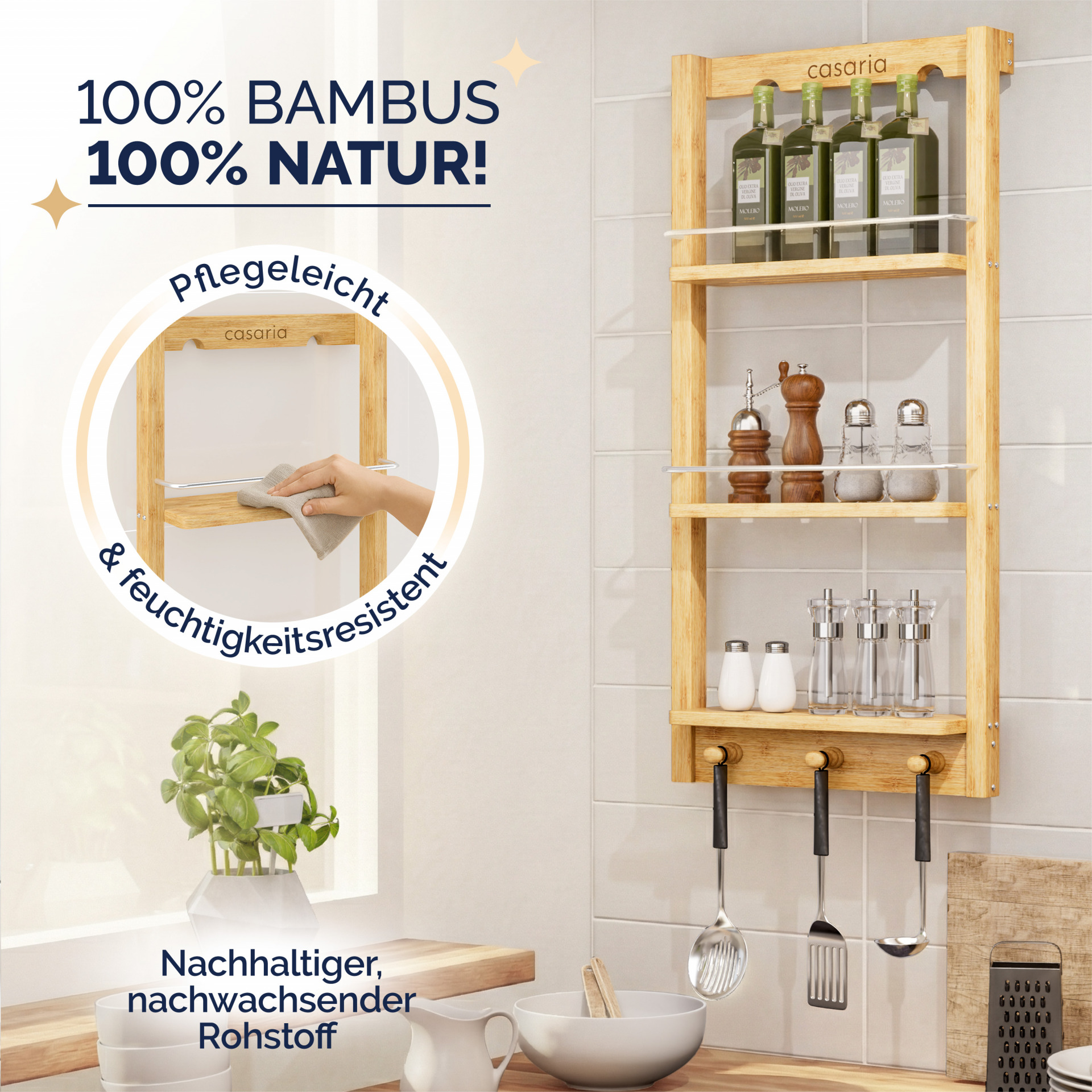 Duschregal Bambus 70x28,5x10cm