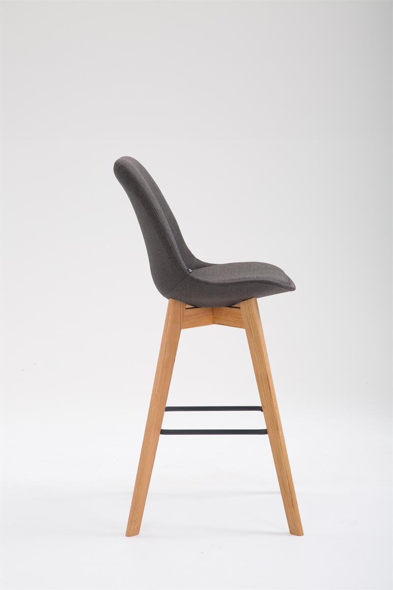 Barhocker Metz Stoff Natura, dunkelgrau