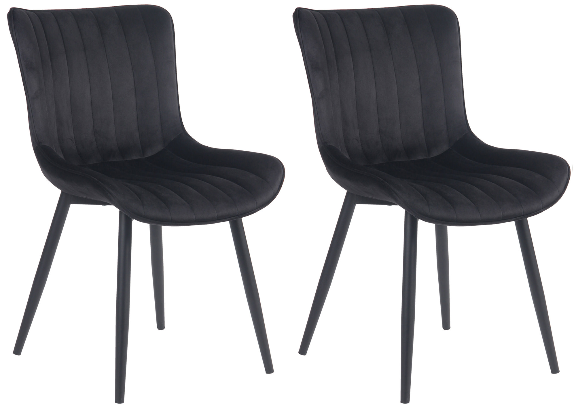 2er Set Stühle Largo Samt, schwarz