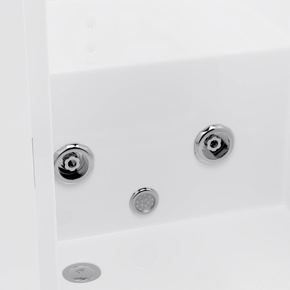 Seniorenbadewanne sitzend mit Whirlpoolfunktion VITAL L - 85 x 95 cm Rechts