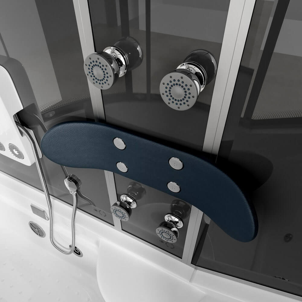 Dampfdusche mit Whirlpool ALLIN 4IN1 - 170 x 90 Schwarz Links