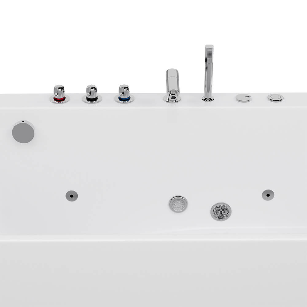 Whirlpool Badewanne mit ergonomischer Form BAKAL - Weiß