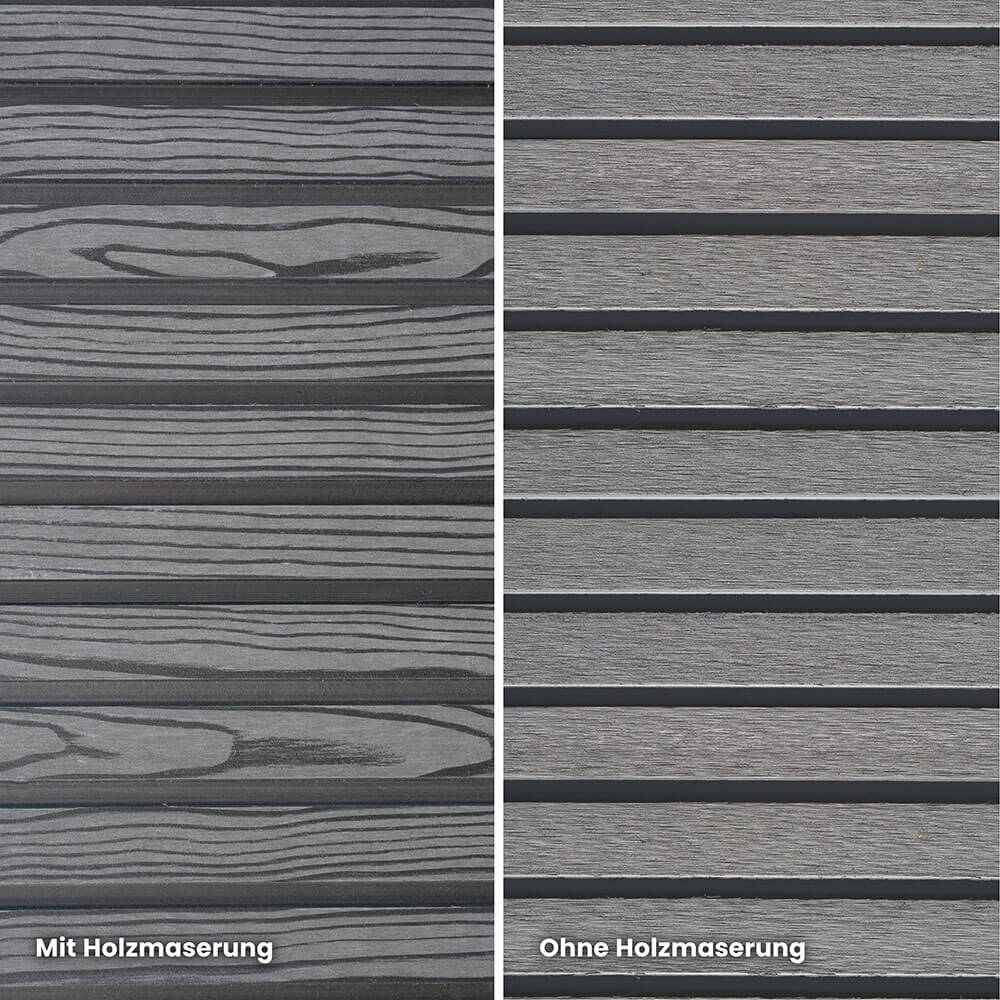 WPC Sichtschutzzaun Schrägelement CALLADO PREMIUM Horizontale Paneele - Höhe: 185 cm