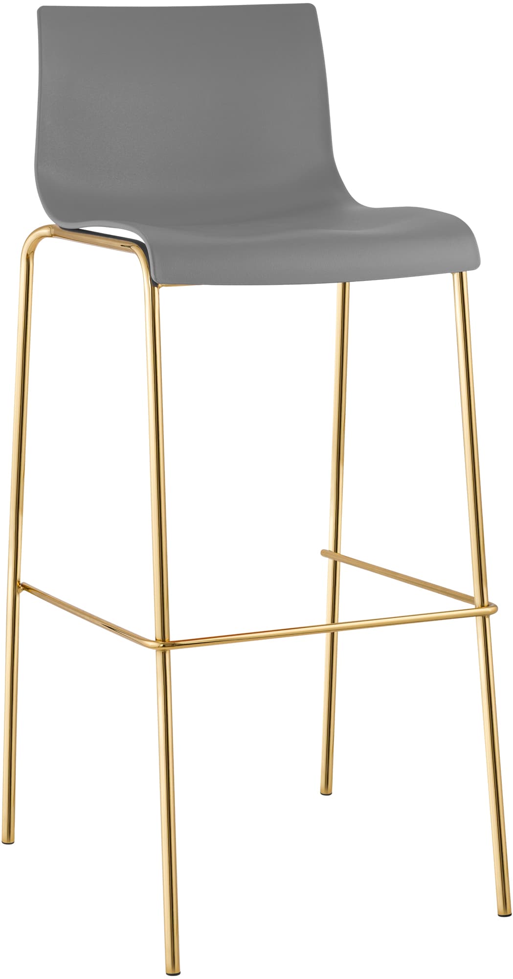 Barhocker Hoover Kunststoff 4-Fuß Gold, grau
