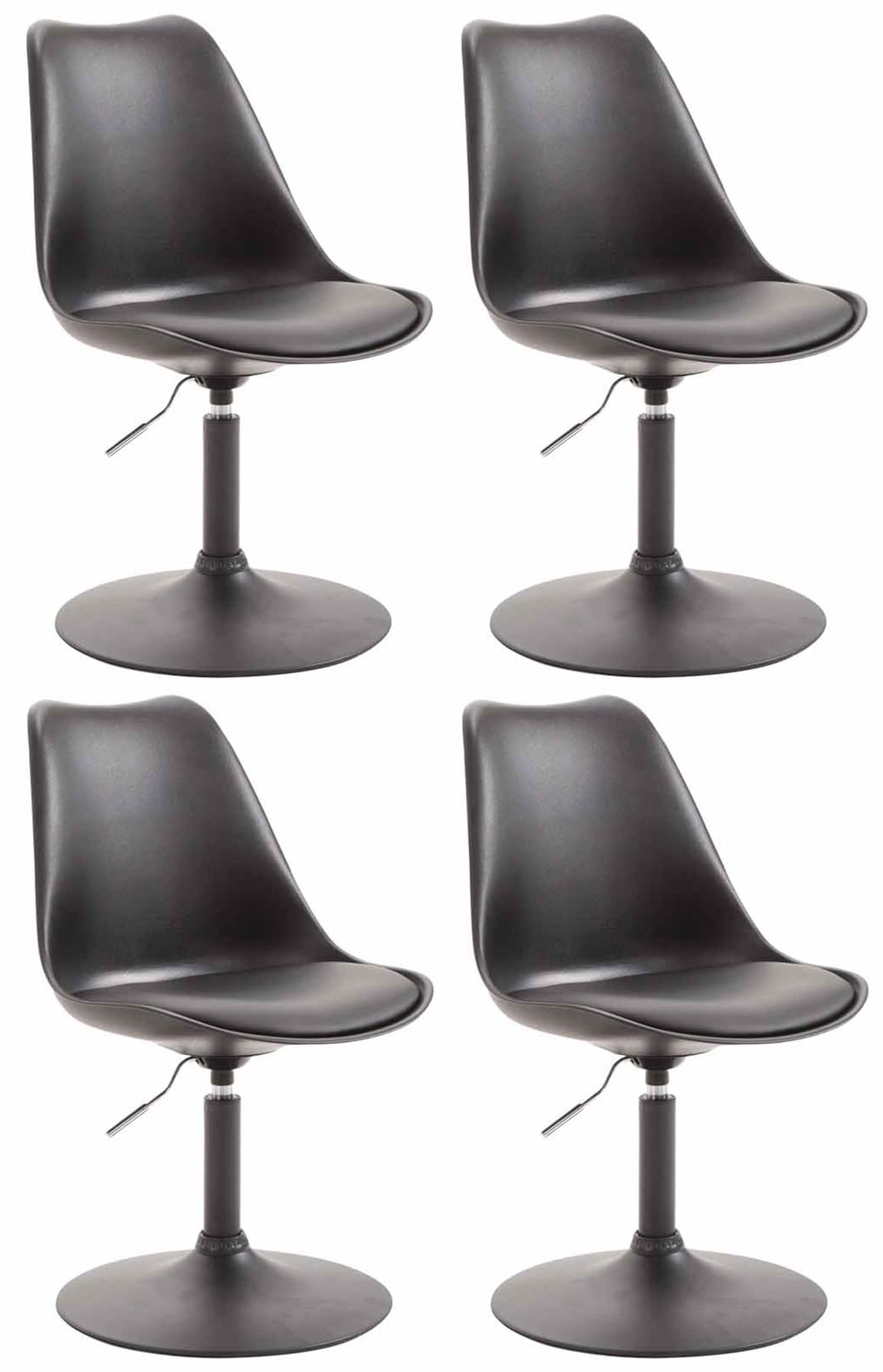 4er Set Esszimmerstühle Maverick B Kunststoff, schwarz