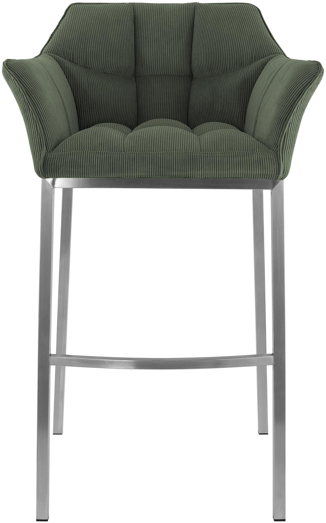 Barhocker Damaso E Cord mit 4-Fuß Gestell, grün