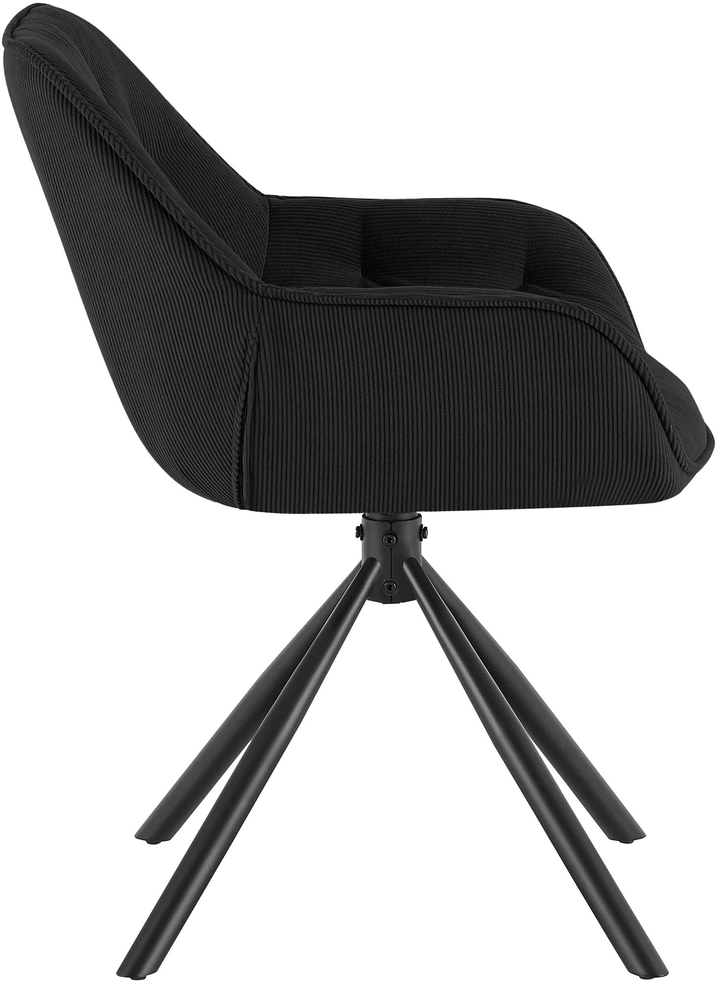 Esszimmerstuhl Rimio Cord, schwarz