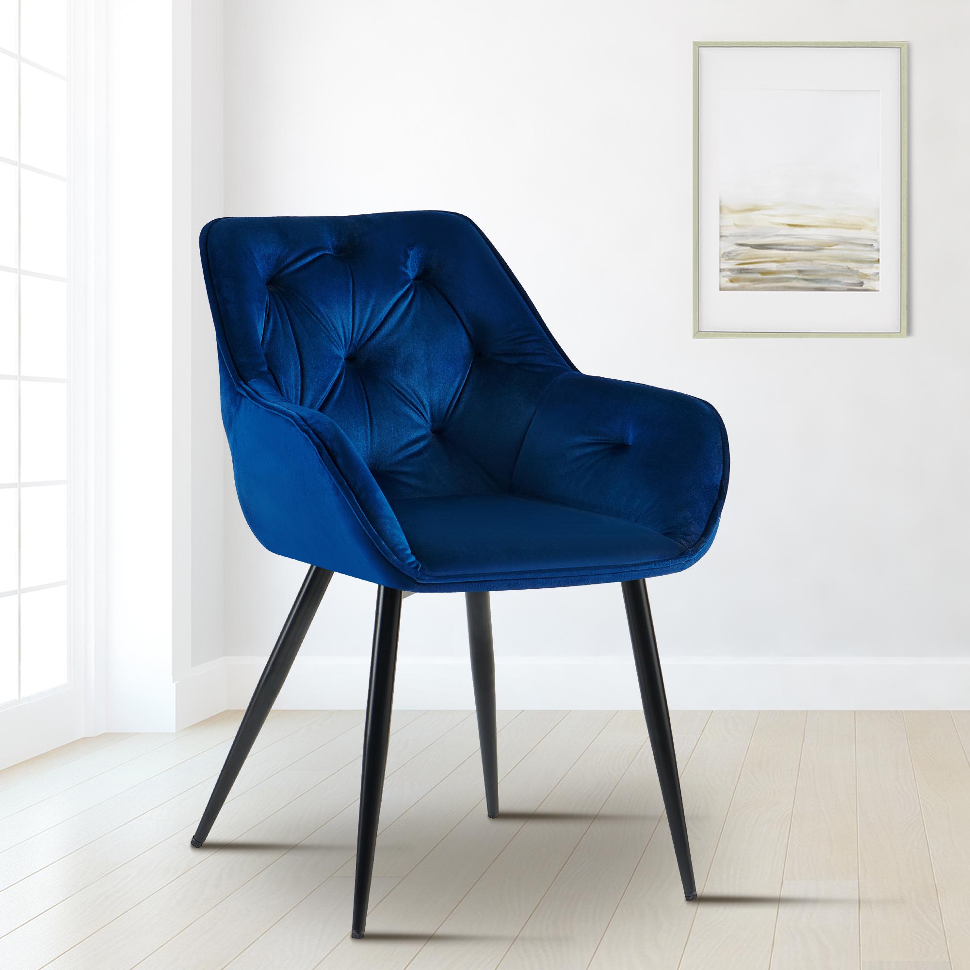 Besucherstuhl Cassis Samt, blau