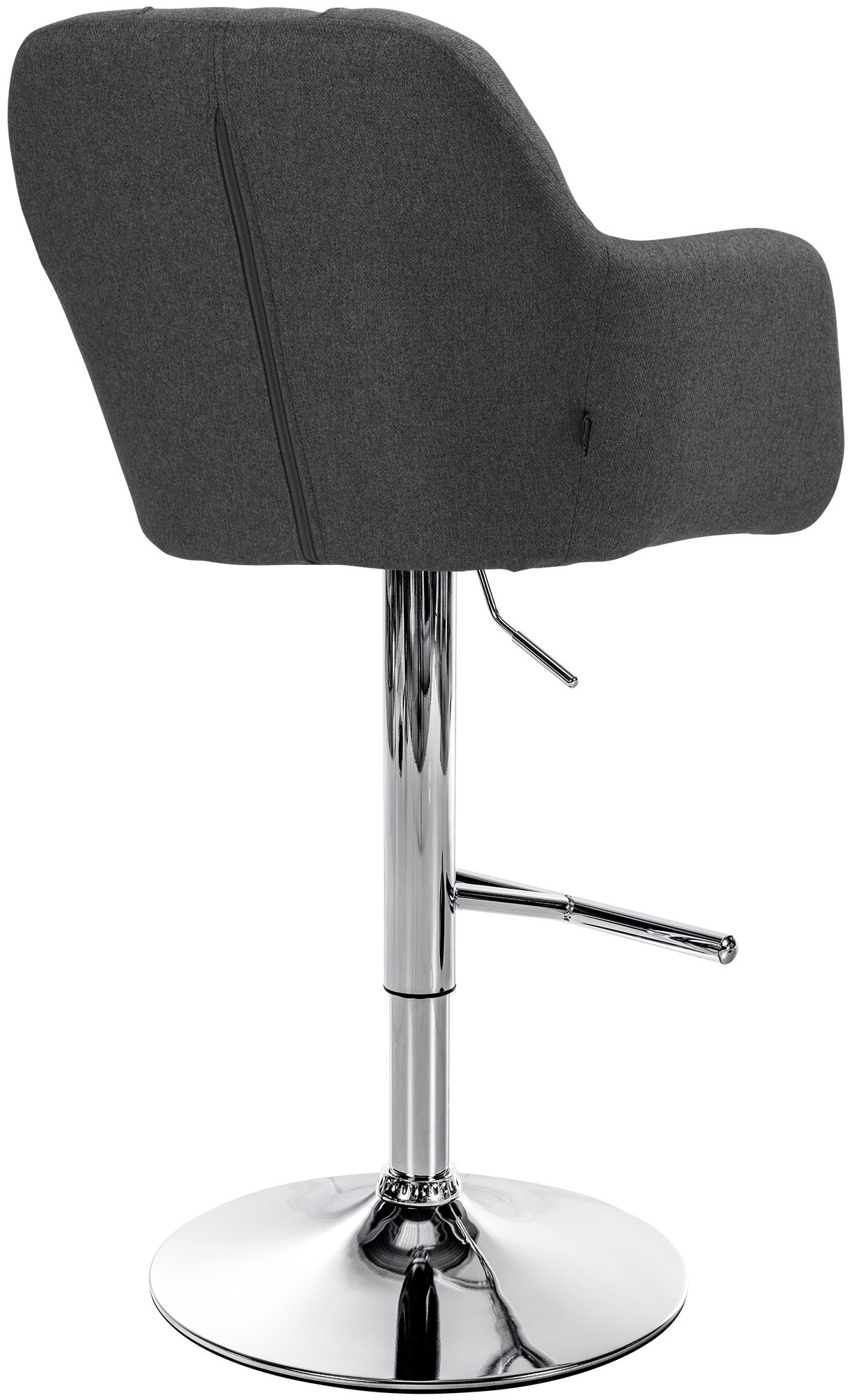 Barhocker Natoma Stoff chrom, dunkelgrau