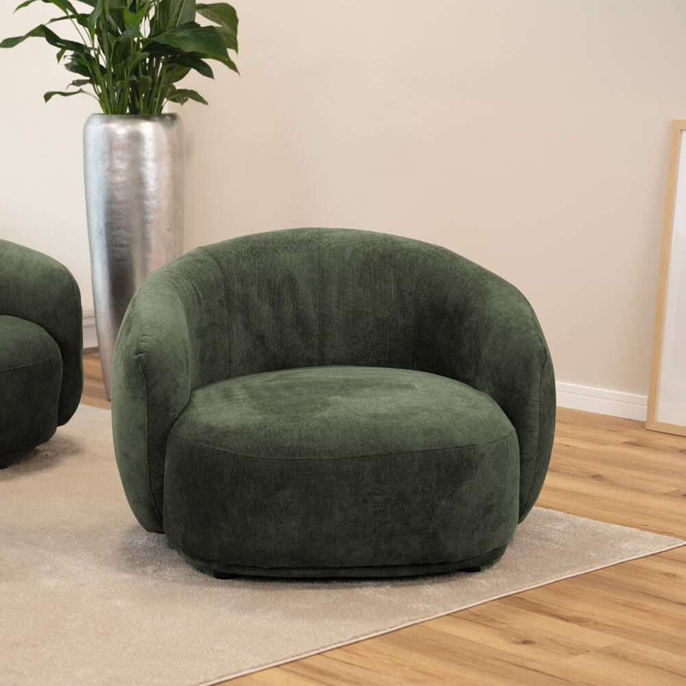 Sessel CASARA Webstoff Dunkelgrün - 99 x 104 x 72 cm