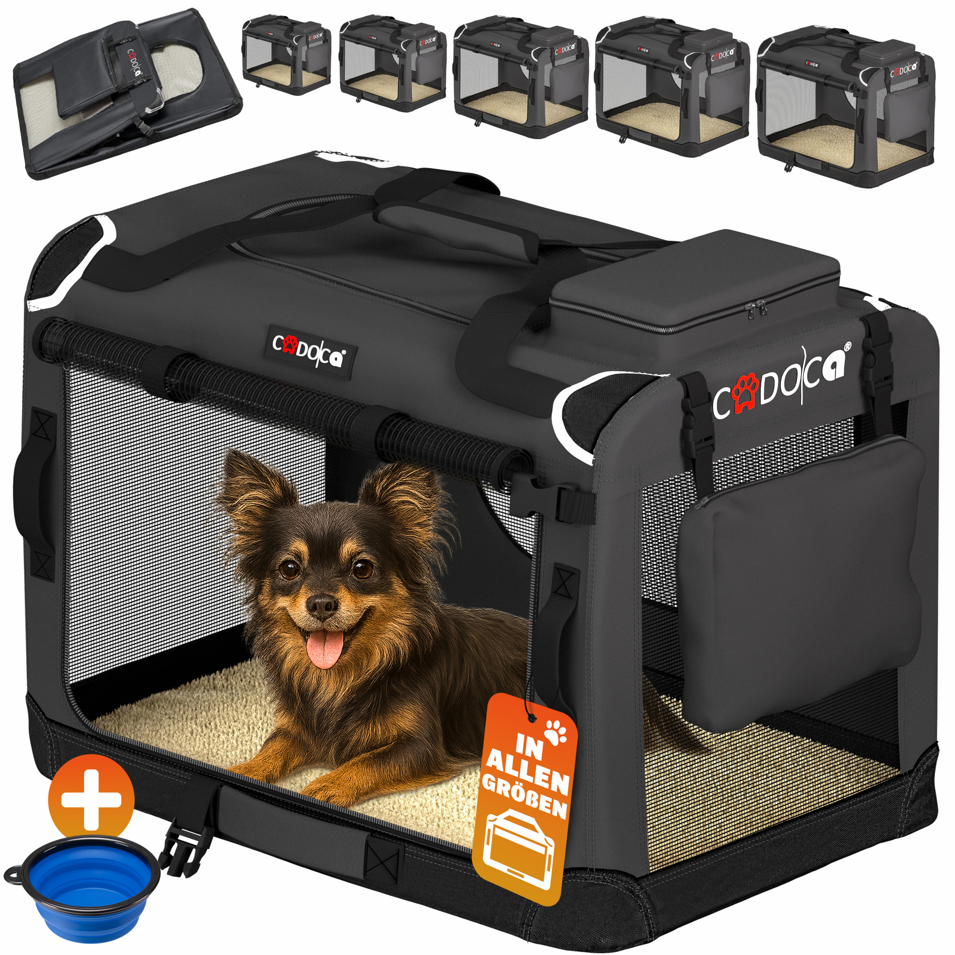 Hundebox faltbar S 50x34x36cm Anthrazit