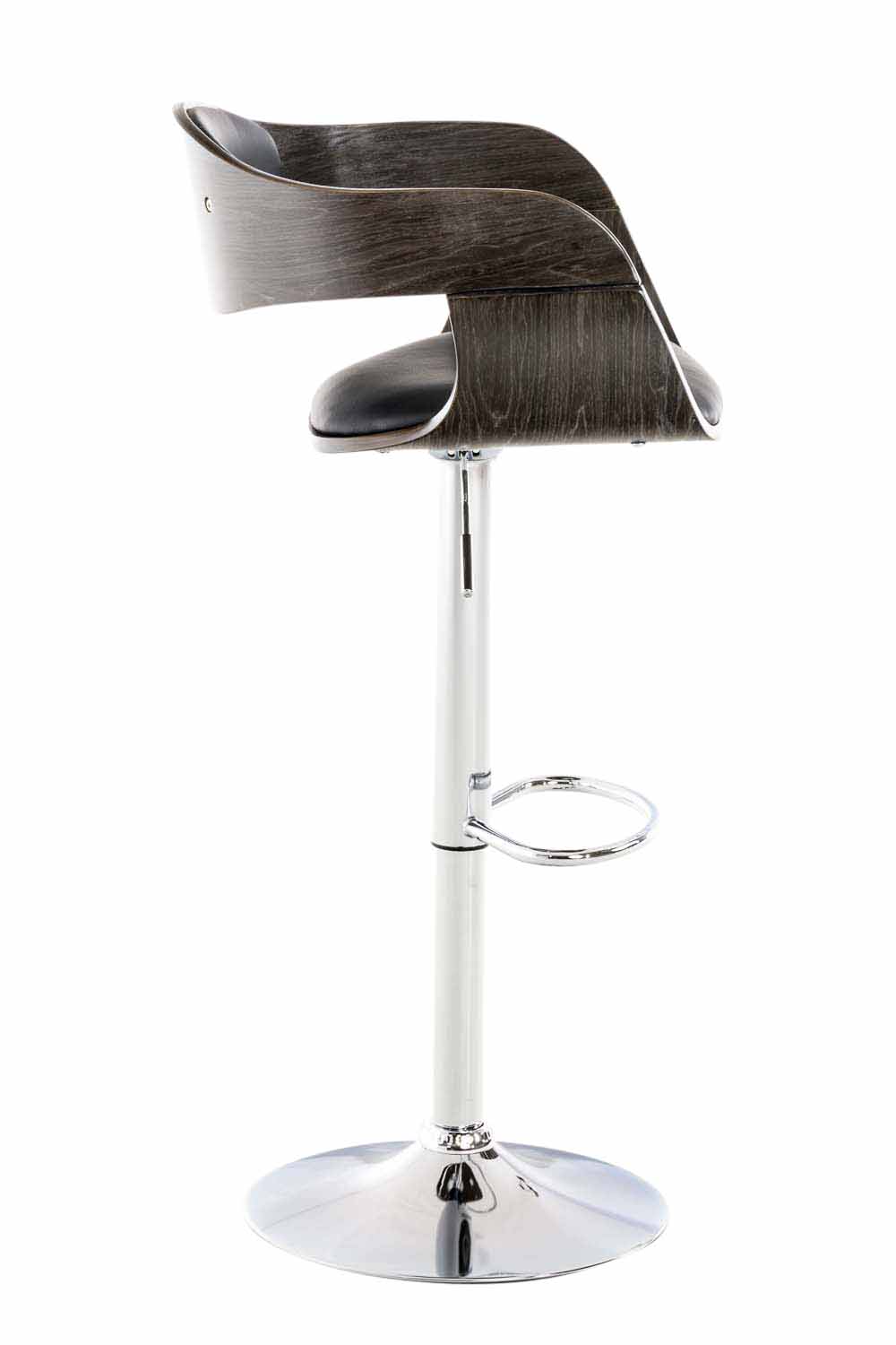 2er Set Barhocker Kingston C Kunstleder, schwarz/grau