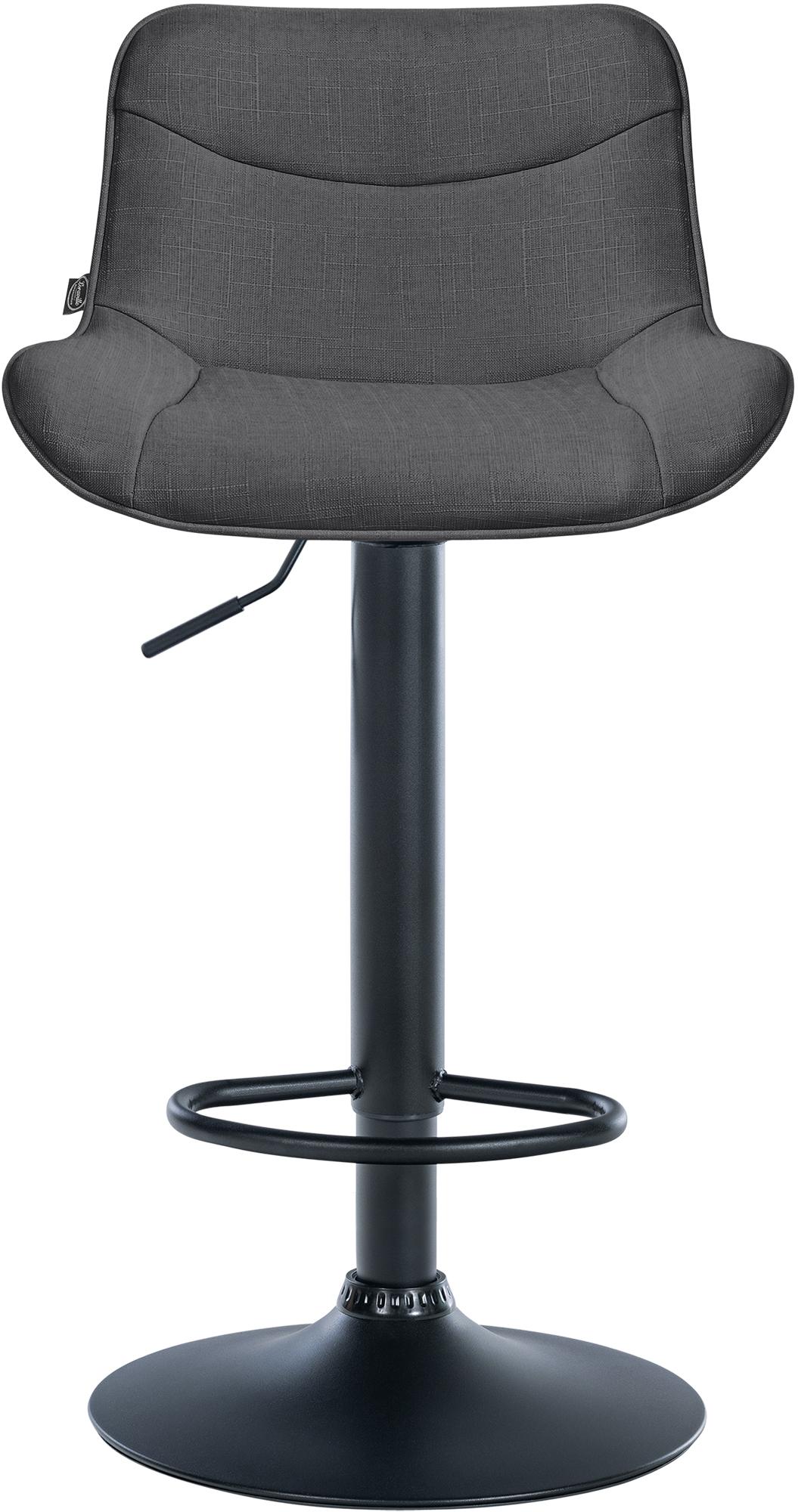 Barhocker Vonore Stoff schwarz, dunkelgrau