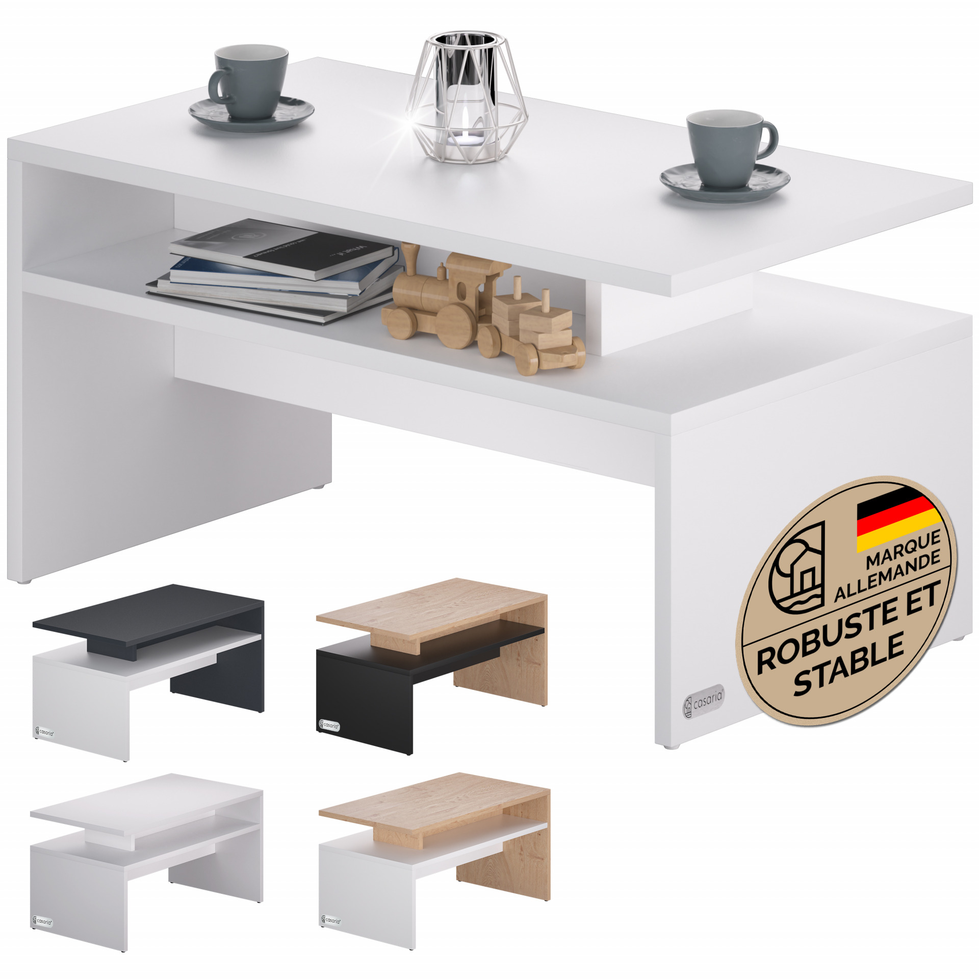 Couchtisch Sacramento Weiß 95x55x50cm