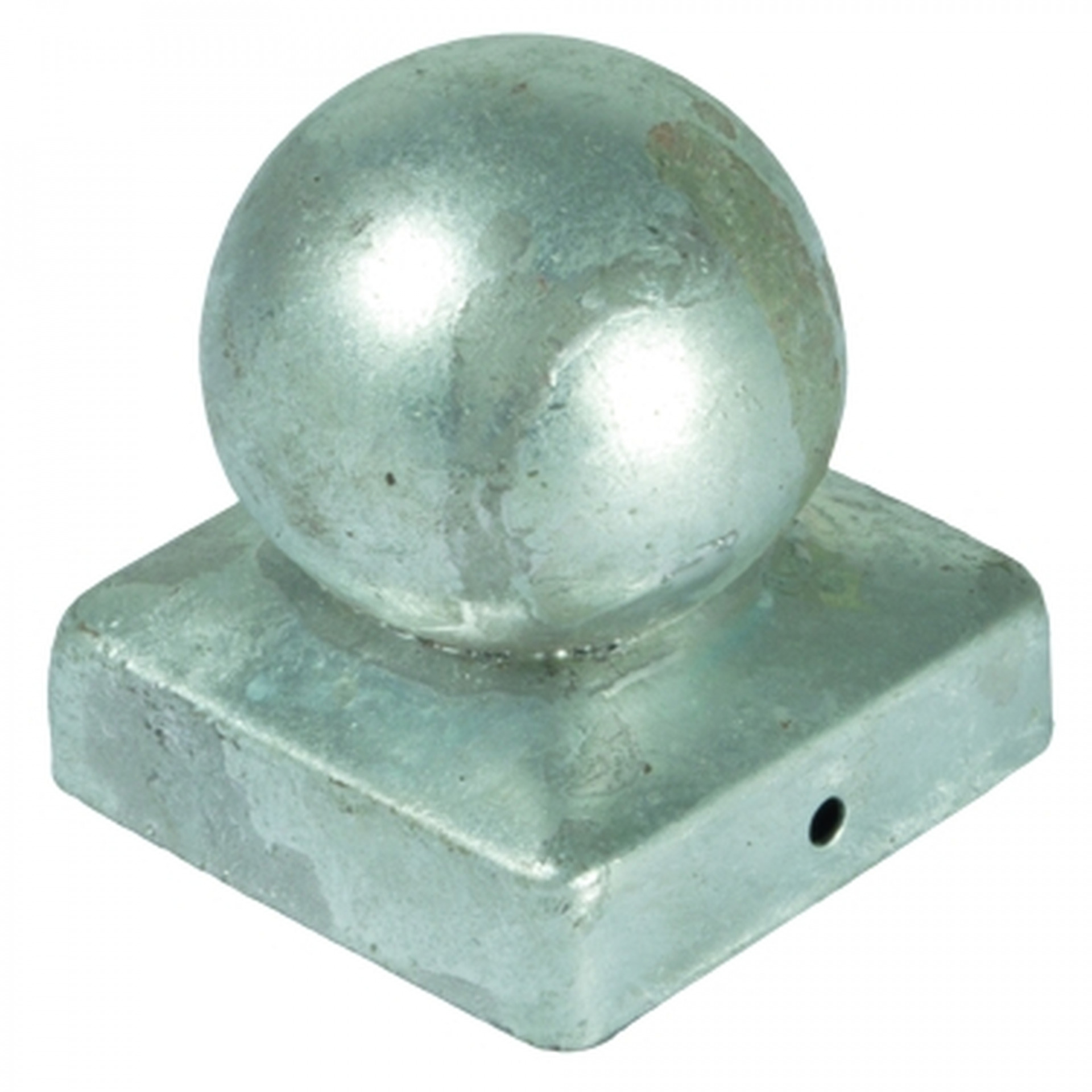 526416 Pfostenabdeckung aus Metall 7 x 7 cm, Kugel Feuerverzinkt
