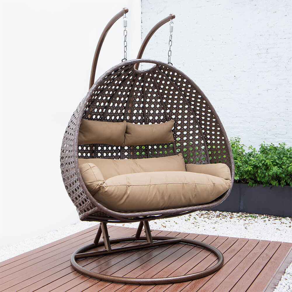 Polyrattan Hängesessel TWIN - Braun für 2 Personen