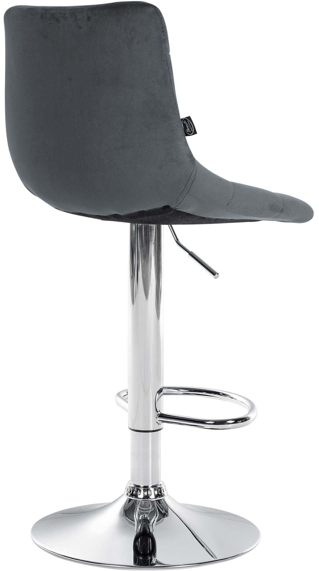 2er Set Barhocker Jerry Samt chrom, dunkelgrau