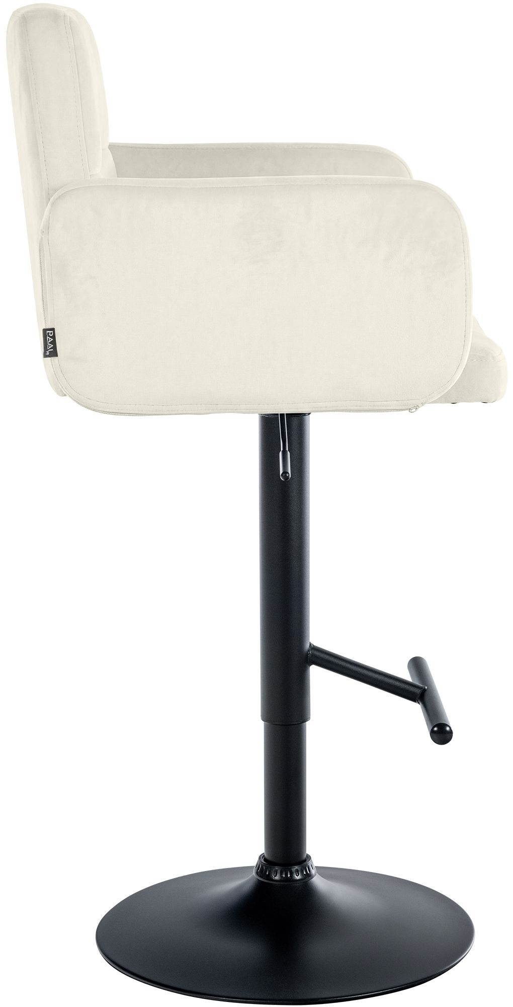 2er Set Barhocker Los Angeles Samt schwarz, creme
