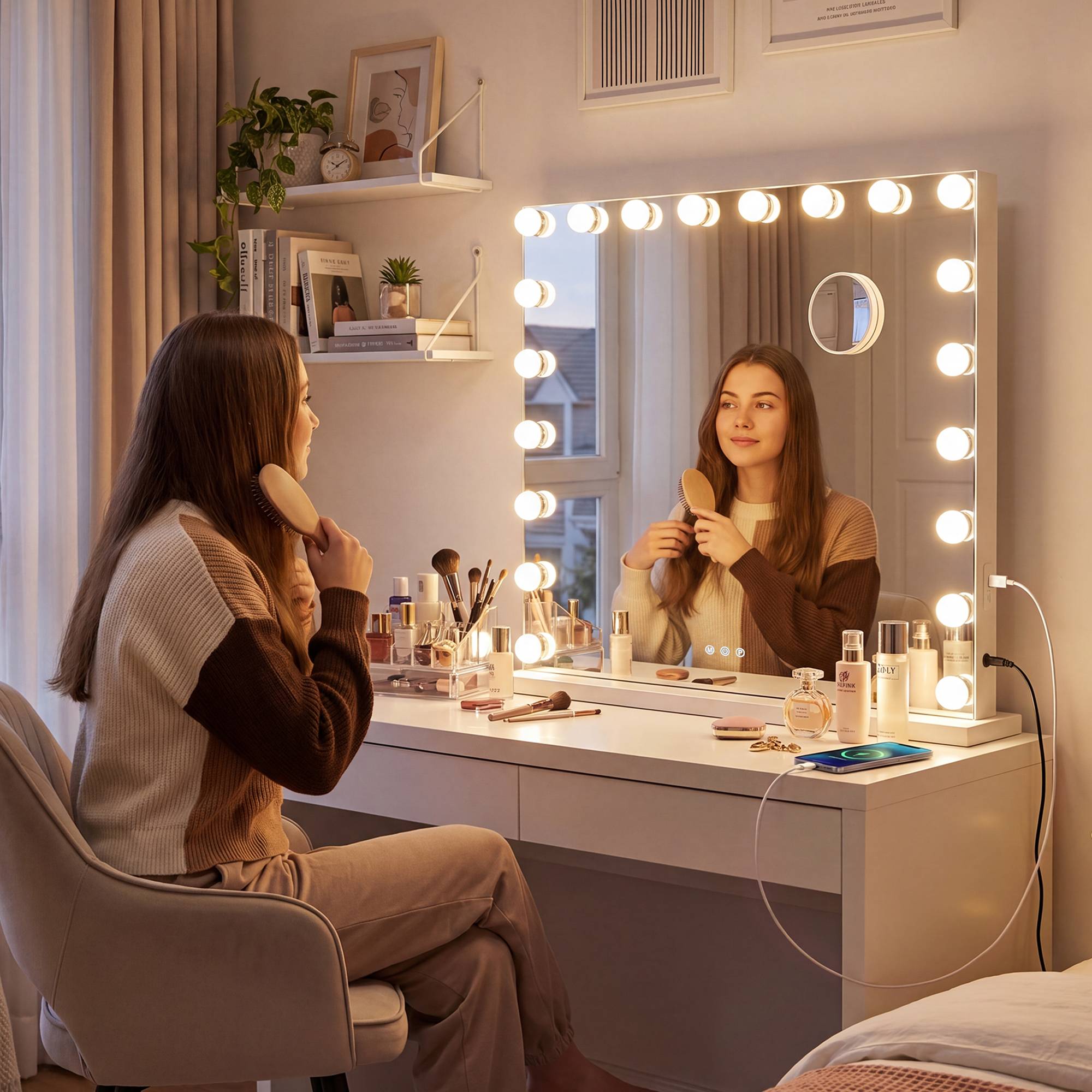 Schminkspiegel Norlina mit Bluetooth, weiß