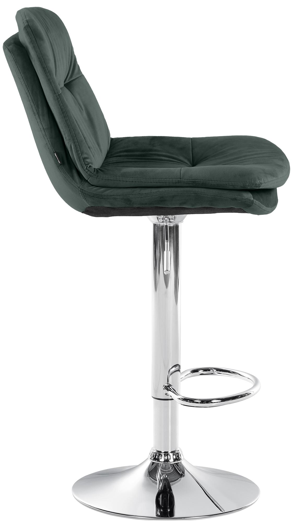 Barhocker Laurel Samt chrom, dunkelgrün