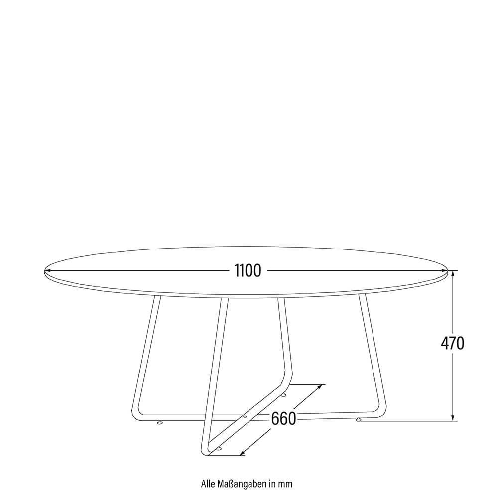 Couchtisch Oval NOVARIS - 110 x 66 cm Dark Oak