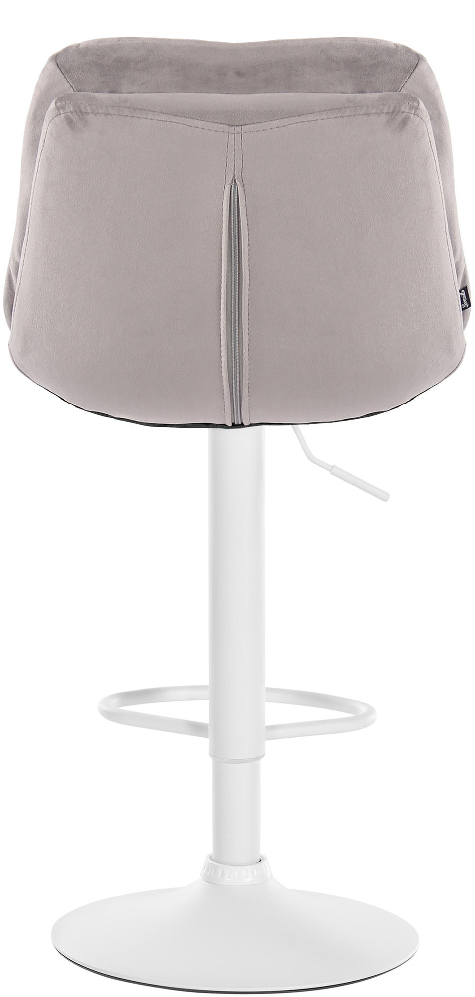 Barhocker Laurel Samt weiß, grau