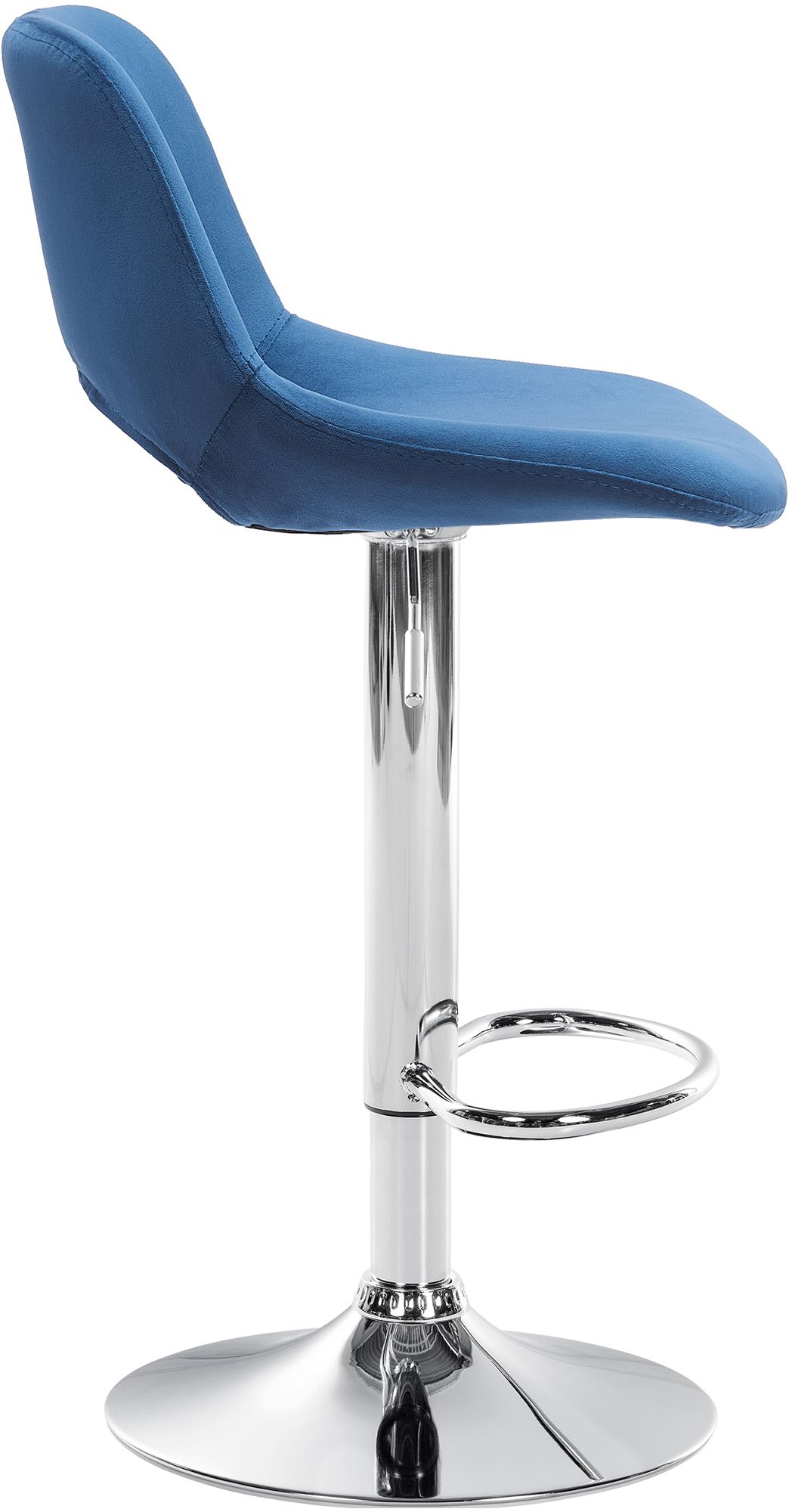 2er Set Barhocker Camden Samt chrom, blau