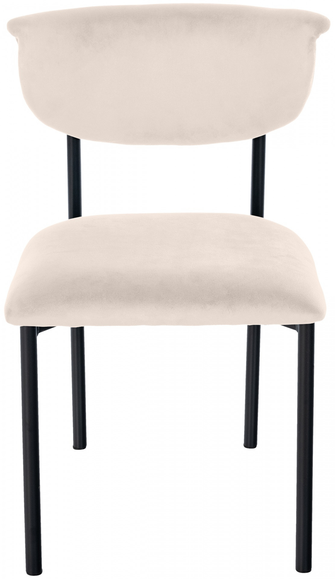 2er Set Besucherstuhl Gambell Samt, creme