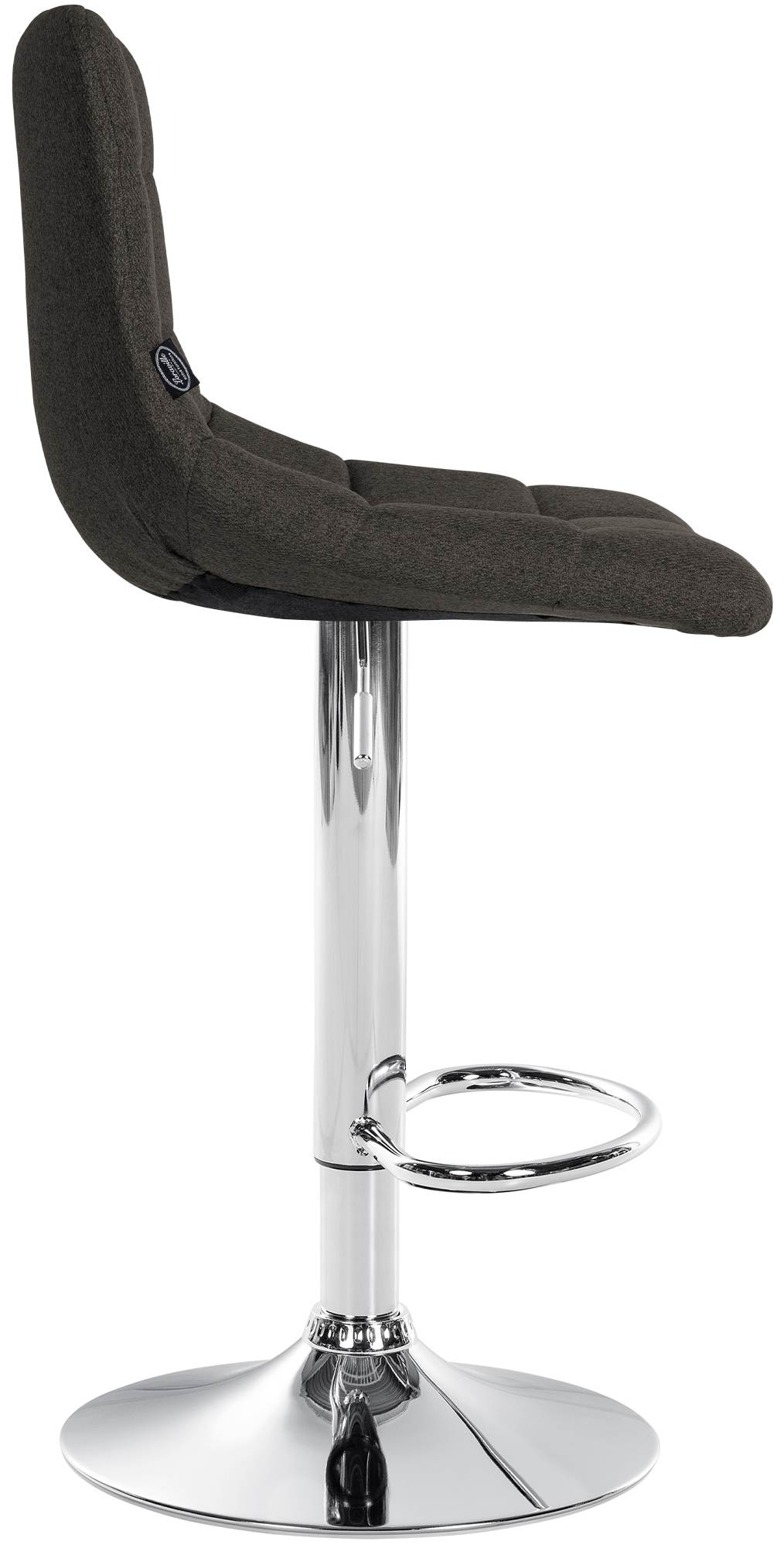 2er Set Barhocker Jerry Stoff chrom, dunkelgrau