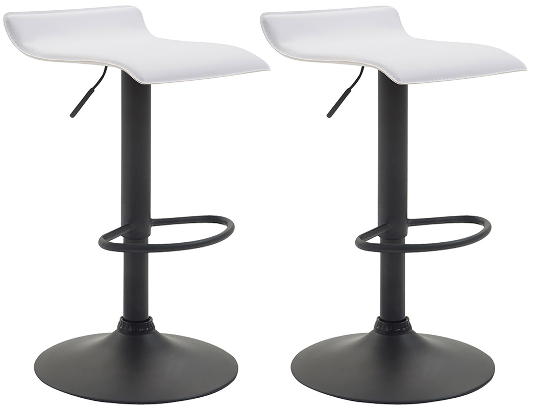 2er Set Barhocker Dyn V2 Kunstleder schwarz, weiß
