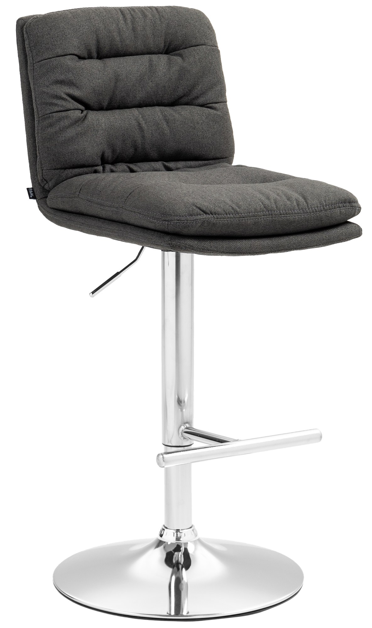 Barhocker Damar Stoff chrom, dunkelgrau