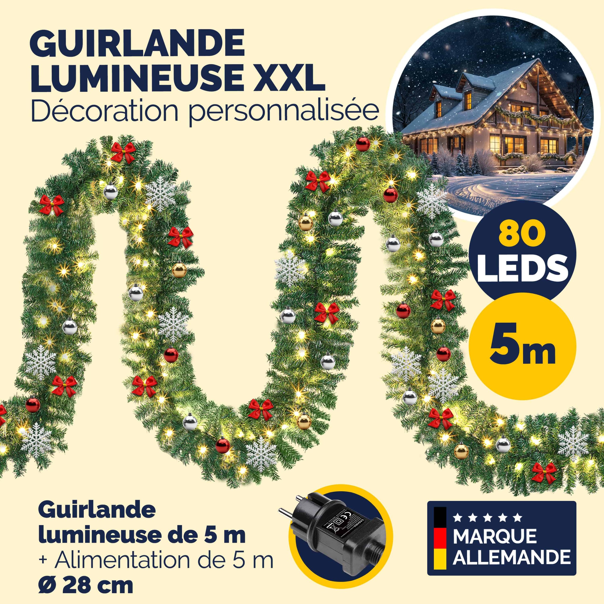 Weihnachtsgirlande 5m geschmückt inkl Fernbedienung