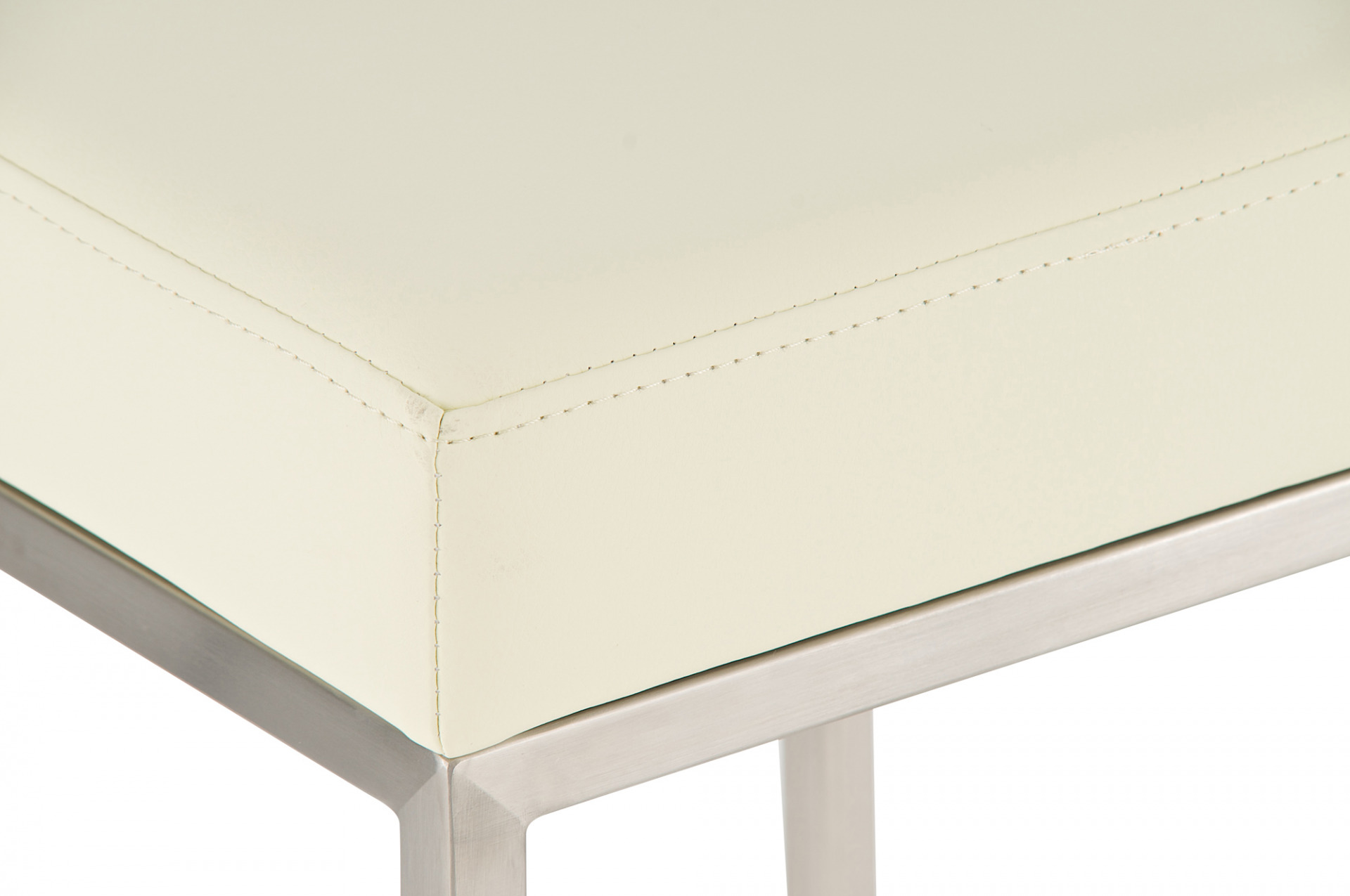2er Set Barhocker Montreal 85 Kunstleder edelstahl, creme