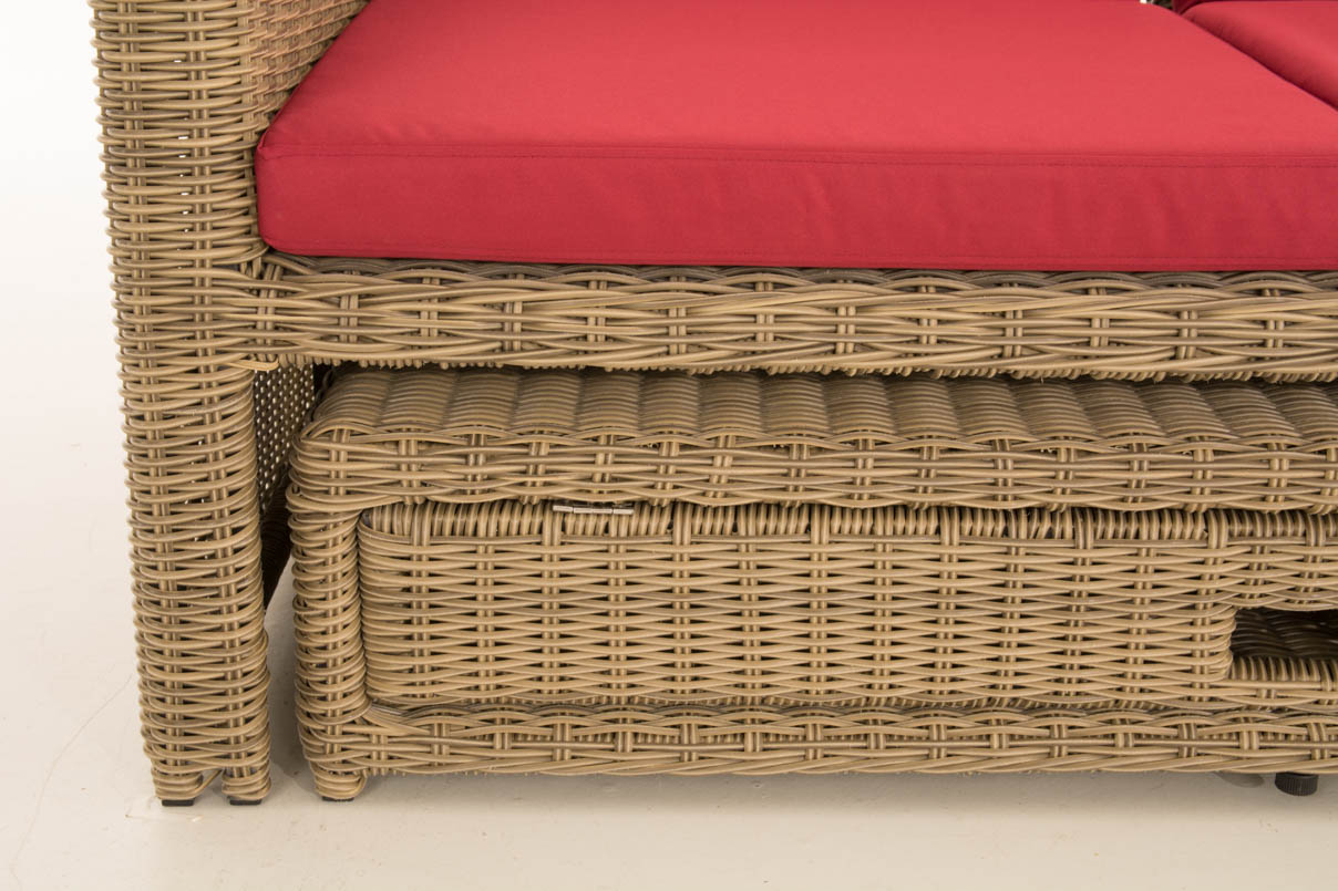 Sofa Ancona Rubinrot 5mm, natura