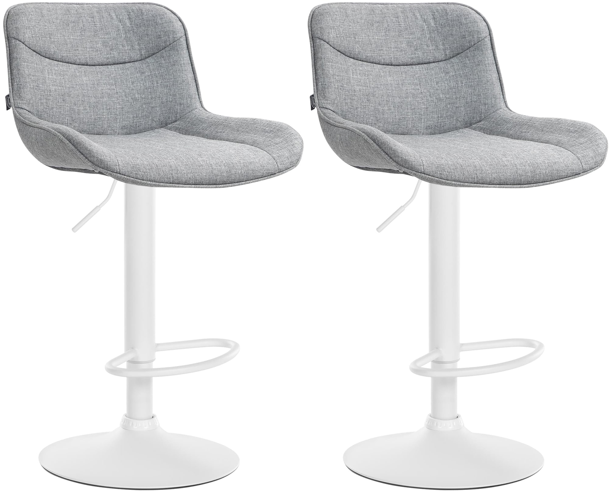 2er Set Barhocker Vonore Stoff weiß, grau