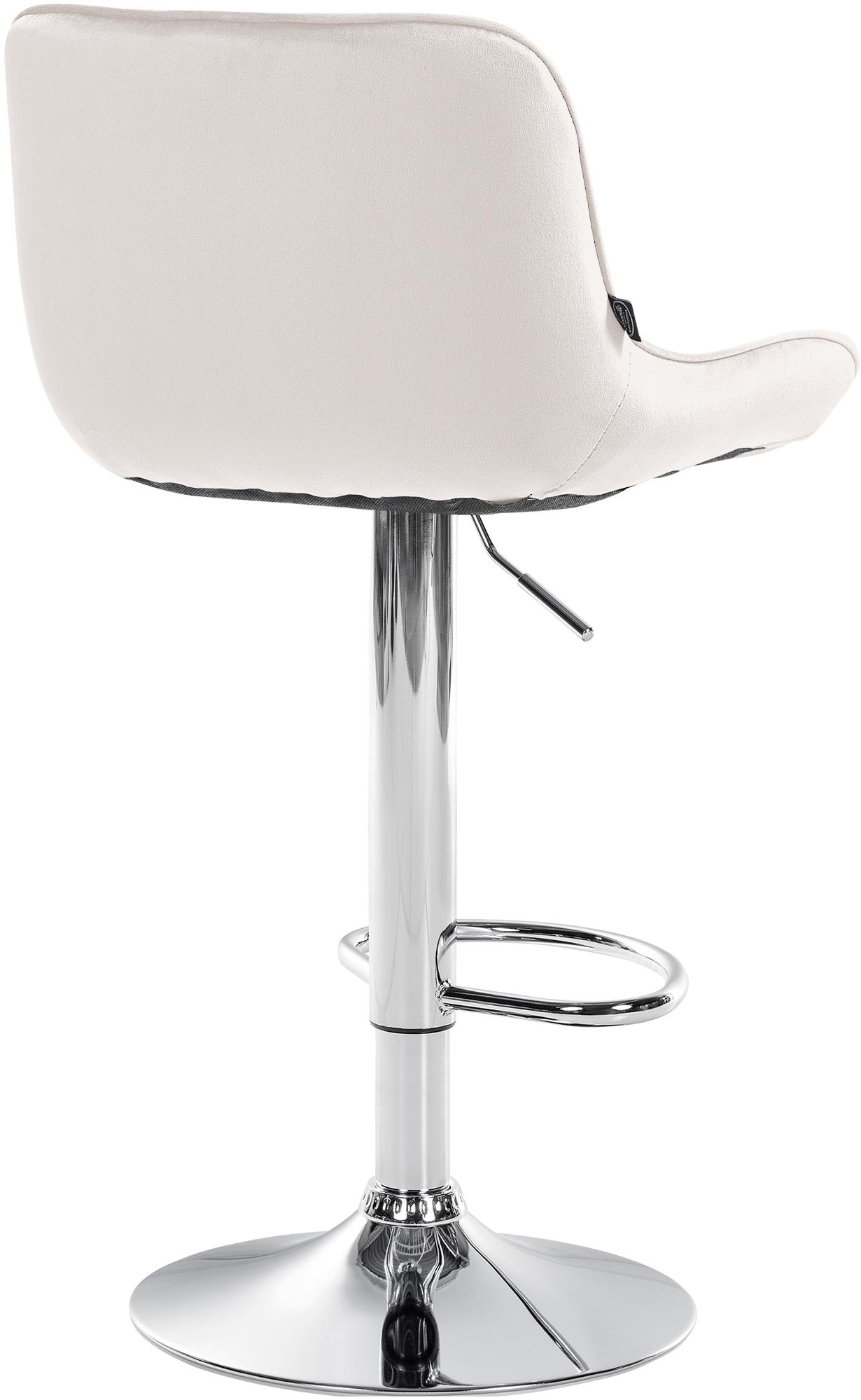 Barhocker Vonore Samt chrom, creme