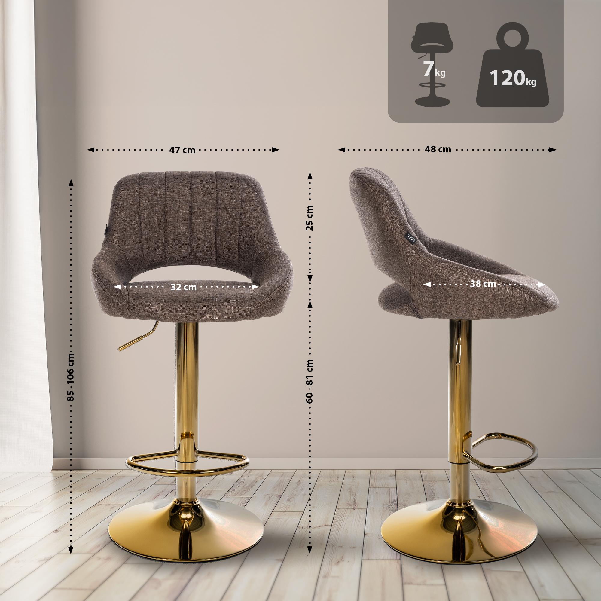 2er Set Barhocker Milet Stoff G, braun