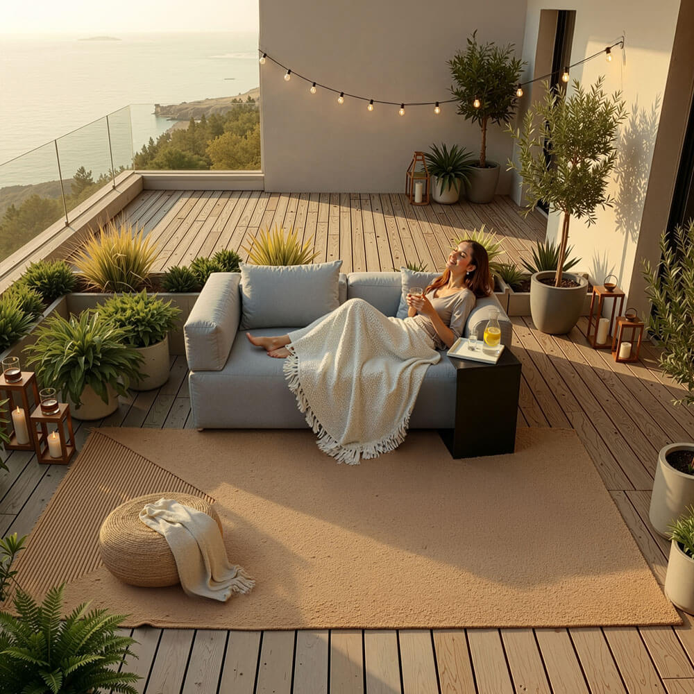 Modulares Outdoor Sofa ALAZIA Hellgrau - M