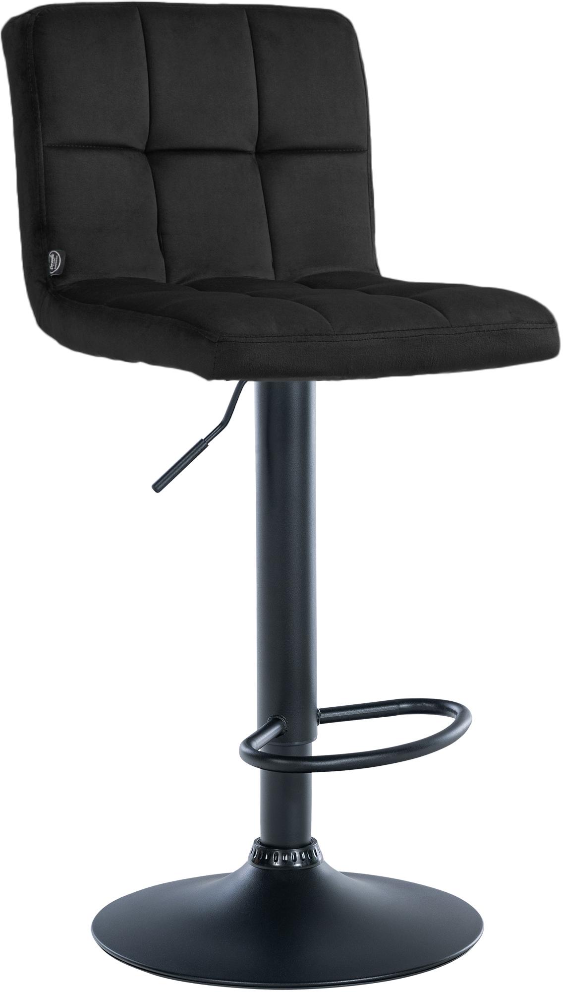 Barhocker Peru Samt schwarz, schwarz