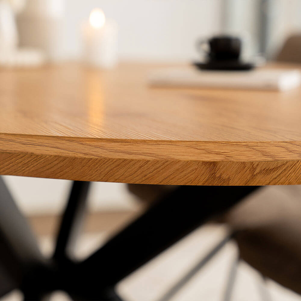 Esstisch Oval AVENTIS inkl. Sternfuß - 200 x 120 cm Light Oak