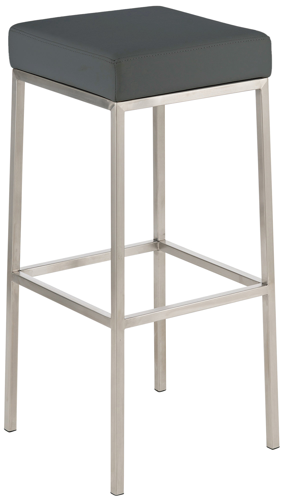 2er Set Barhocker Montreal 85 Kunstleder edelstahl, grau