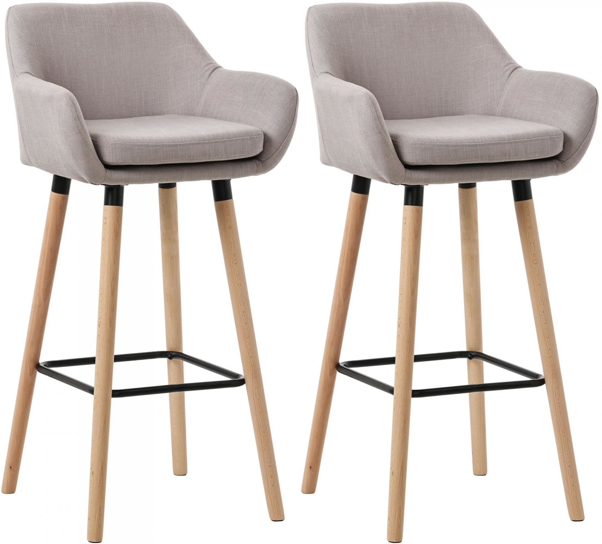 2er Set Barhocker Grant Stoff, taupe