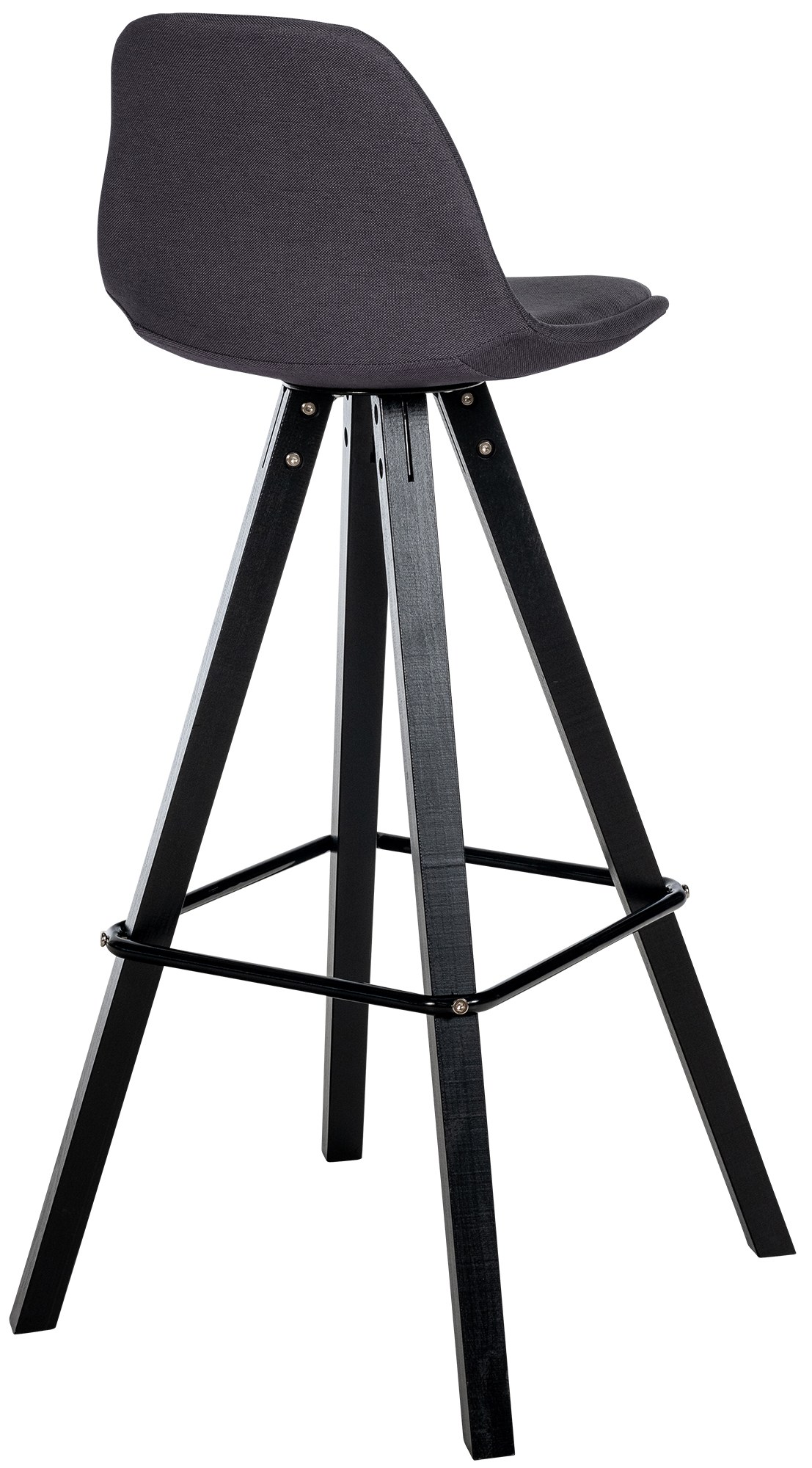 Barhocker Corbin Stoff Square schwarz, dunkelgrau