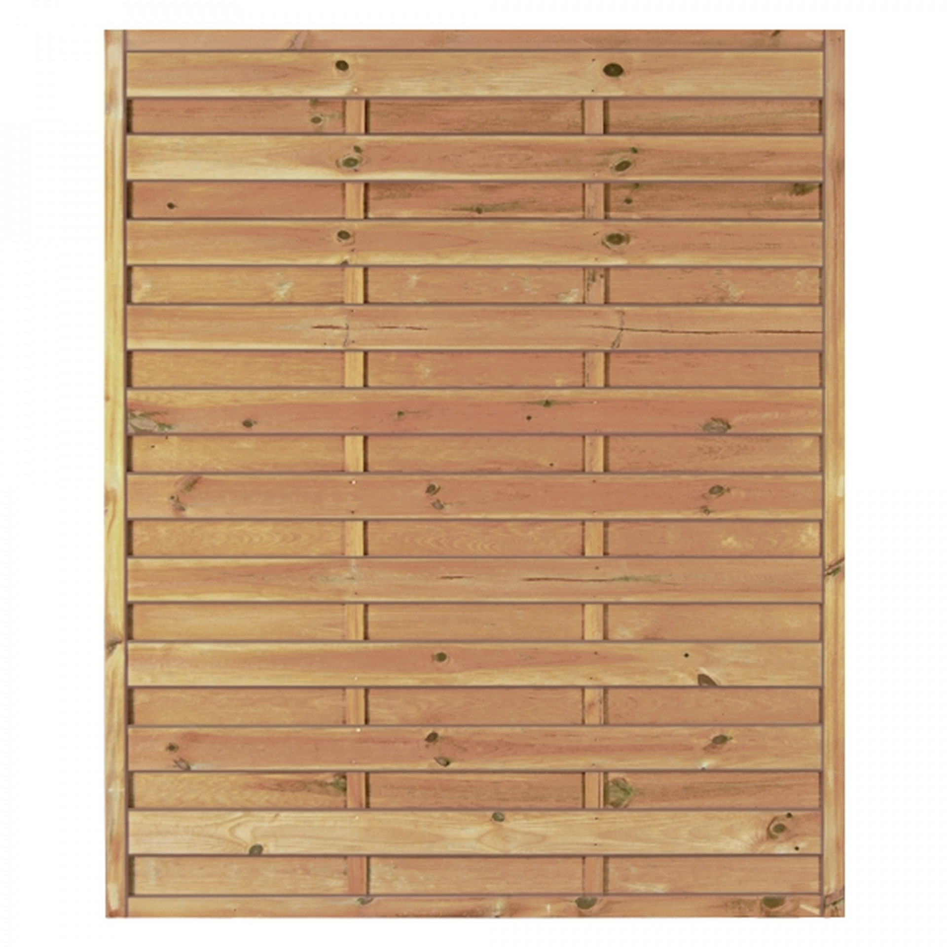 Maxi-Massiv-Zaun 150 x 180 cm, Rahmen 45/45 mm, kdi grün, Lamellen geriffelt & geschraubt