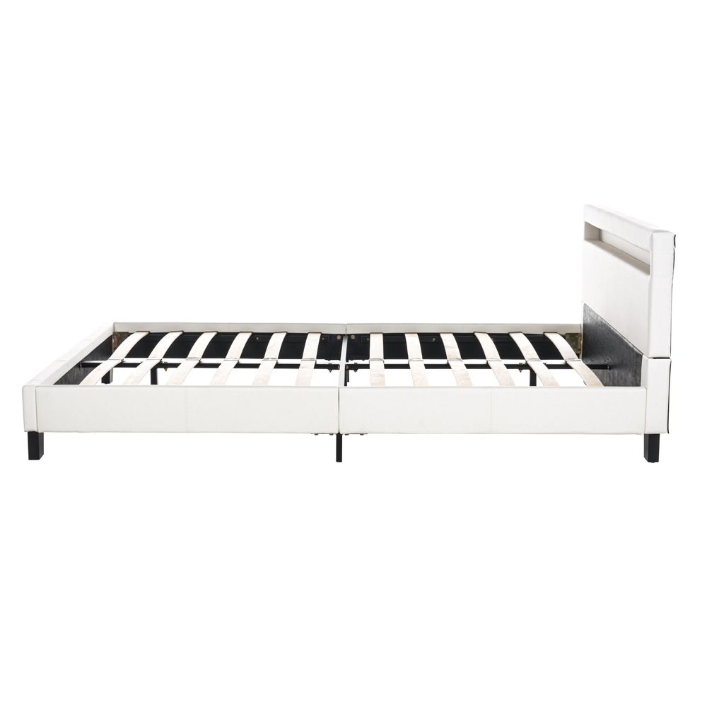 LED Bett ASTRO - 140 x 200 cm Weiß