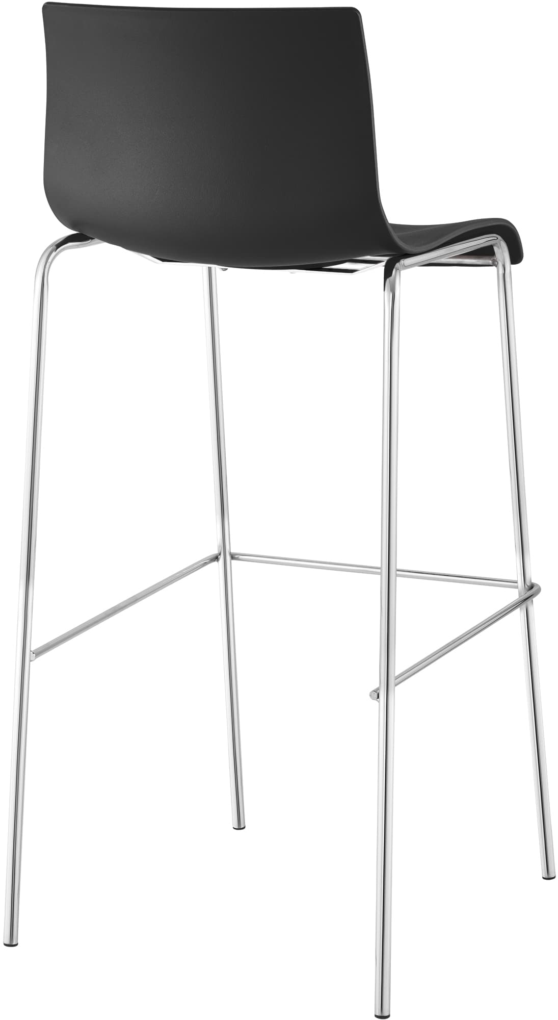 2er Set Barhocker Hoover Kunststoff 4-Fuß Gestell chrom, schwarz